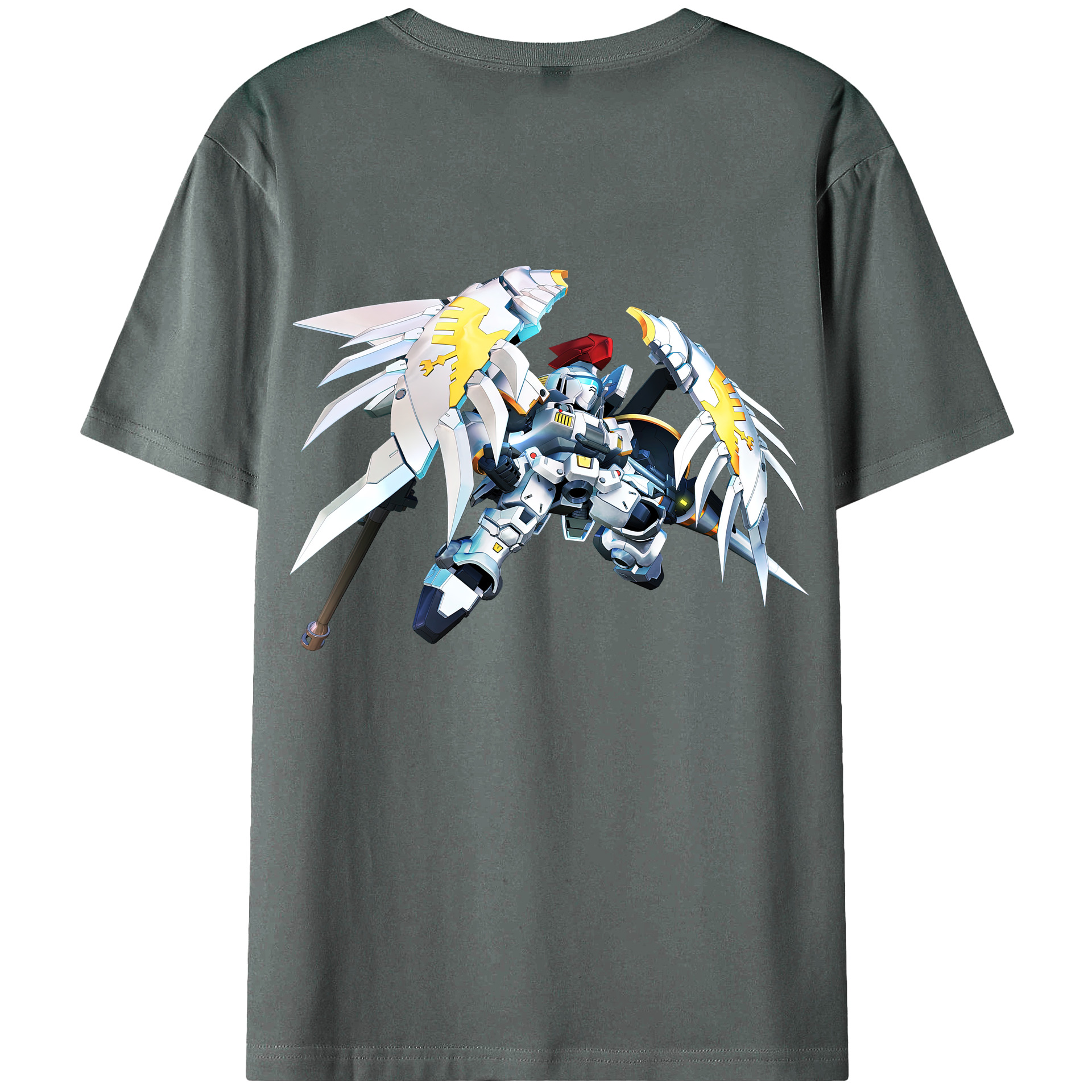（画像用） 機動戦士ガンダム Mobile Suit Gundam 綿100％ メンズ半袖Tシャツ（バックプリント） 通気性